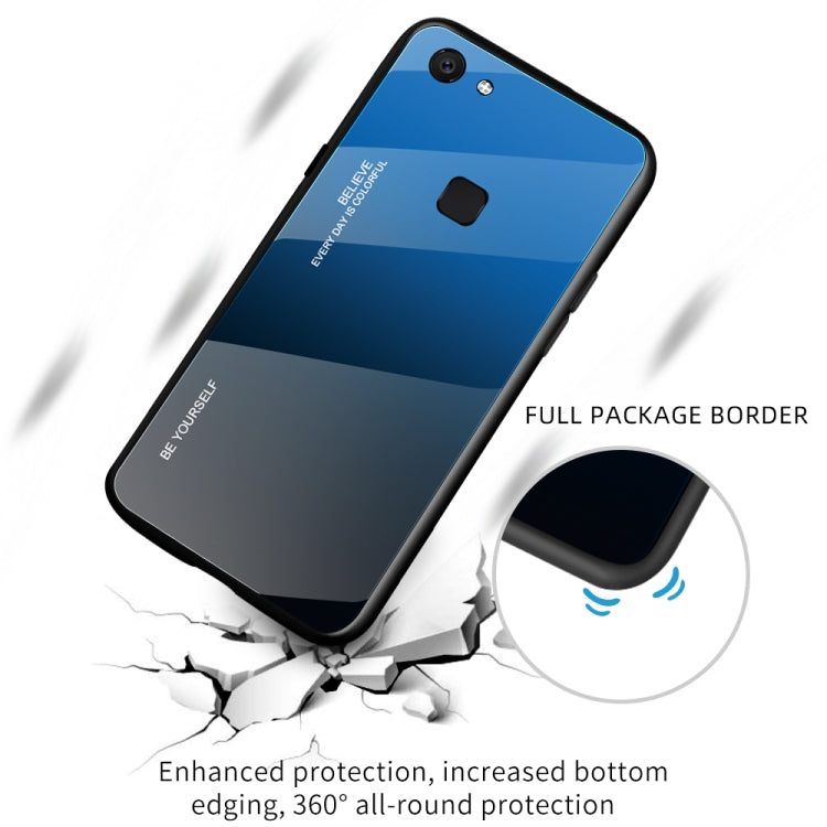Gradient Color Glass Case, For Vivo V7, For Vivo V11, For Vivo X23