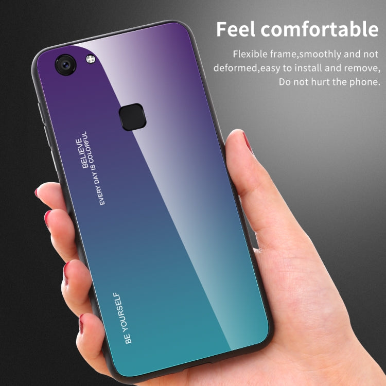Gradient Color Glass Case, For Vivo V7, For Vivo V11, For Vivo X23
