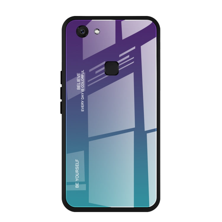 Gradient Color Glass Case, For Vivo V7, For Vivo V11, For Vivo X23
