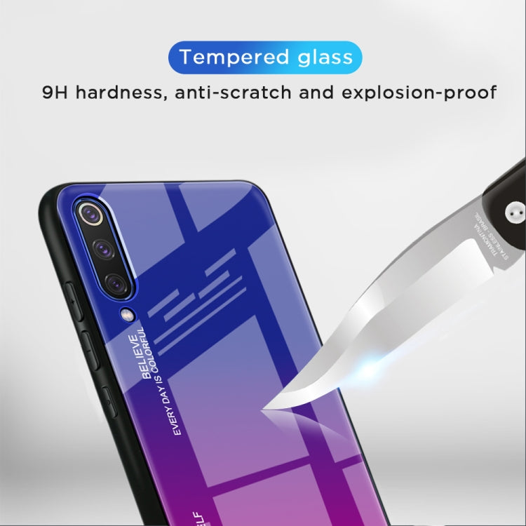 Gradient Color Glass Case, For Xiaomi Mi CC9e, For iPhone SE 2022 / SE 2020 / 8 / 7, For iPhone XS / X