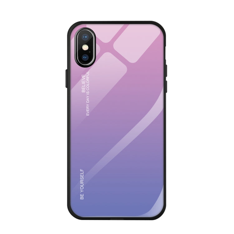 Gradient Color Glass Case, For Xiaomi Mi CC9e, For iPhone SE 2022 / SE 2020 / 8 / 7, For iPhone XS / X