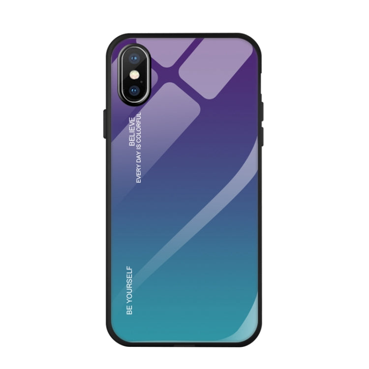 Gradient Color Glass Case, For Xiaomi Mi CC9e, For iPhone SE 2022 / SE 2020 / 8 / 7, For iPhone XS / X