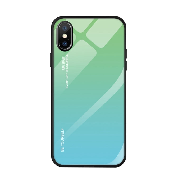 Gradient Color Glass Case, For Xiaomi Mi CC9e, For iPhone SE 2022 / SE 2020 / 8 / 7, For iPhone XS / X