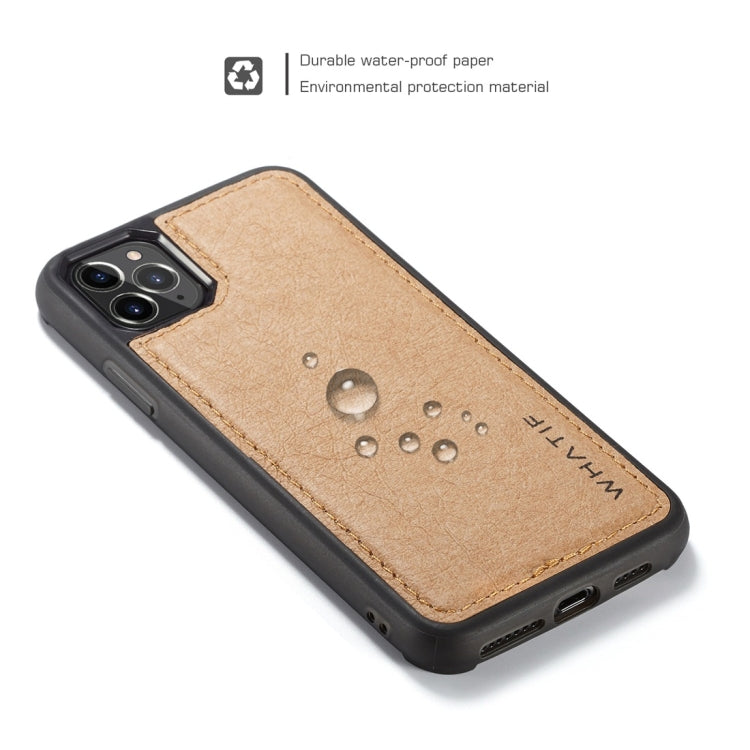 For iPhone 11 Pro Max WHATIF Kraft Paper TPU + PC Full Coverage Protective Case(Brown)