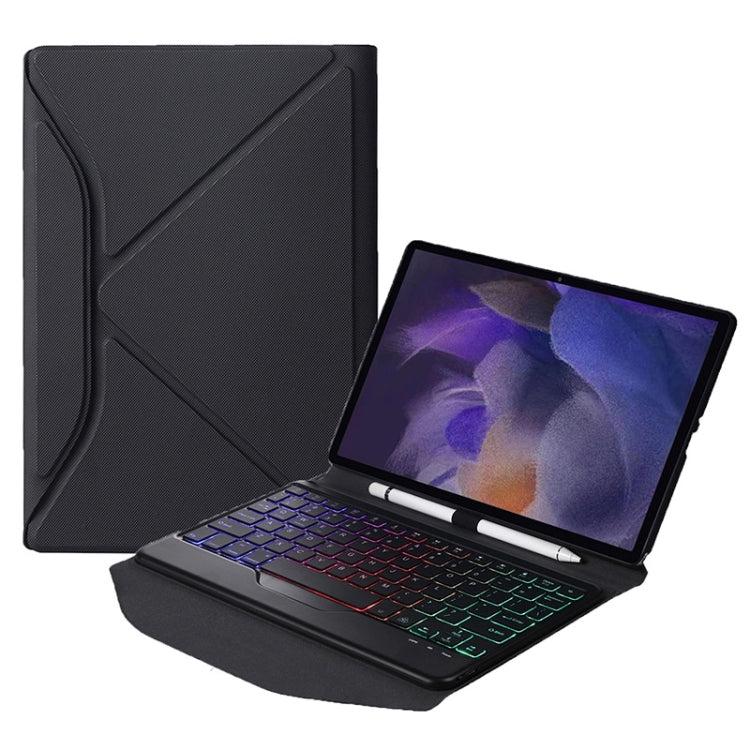 BA08S Backlight Diamond Texture Bluetooth Keyboard Leather Case with Triangle Back Support For Samsung Galaxy Tab A8 2021 SM-X205 / SM-X200, BA08S