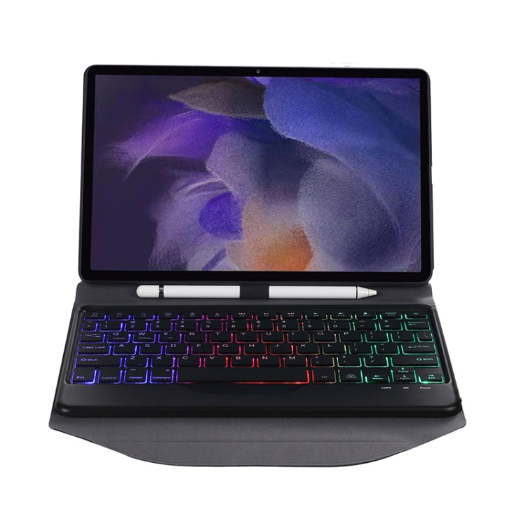 BA08S Backlight Diamond Texture Bluetooth Keyboard Leather Case with Triangle Back Support For Samsung Galaxy Tab A8 2021 SM-X205 / SM-X200, BA08S