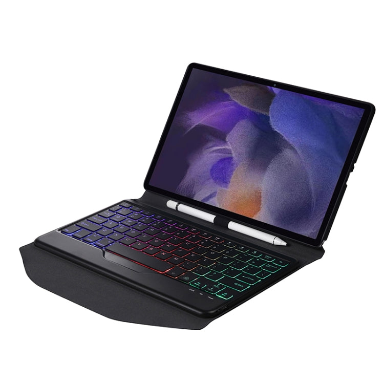 BA08S Backlight Diamond Texture Bluetooth Keyboard Leather Case with Triangle Back Support For Samsung Galaxy Tab A8 2021 SM-X205 / SM-X200, BA08S