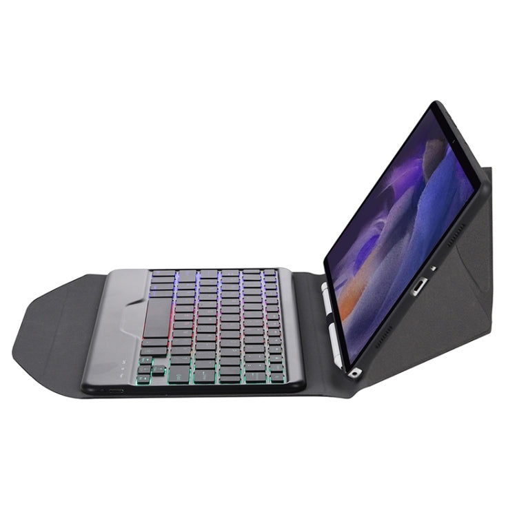 BA08S Backlight Diamond Texture Bluetooth Keyboard Leather Case with Triangle Back Support For Samsung Galaxy Tab A8 2021 SM-X205 / SM-X200, BA08S