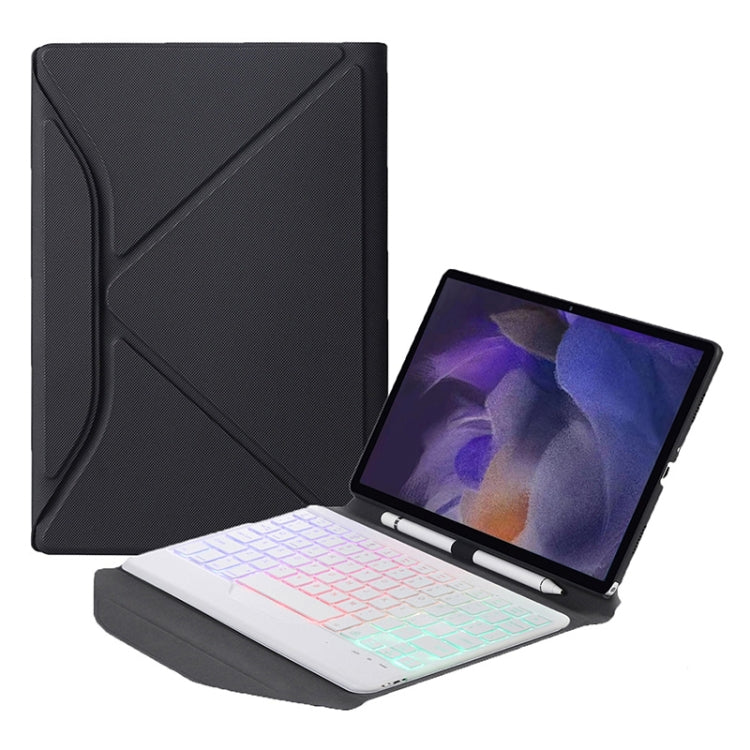 BA08S Backlight Diamond Texture Bluetooth Keyboard Leather Case with Triangle Back Support For Samsung Galaxy Tab A8 2021 SM-X205 / SM-X200, BA08S