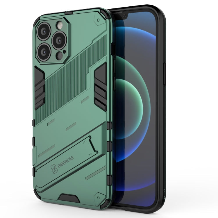 Punk Armor 2 in 1 PC + TPU Phone Case with Invisible Holder, For iPhone 13 mini, For iPhone 13, For iPhone 13 Pro