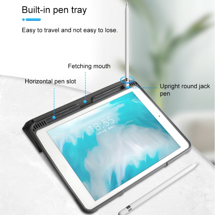 For iPad 10.2 Mutural Horizontal Flip PC + TPU + PU Leather Case with Holder & Pen Slot(Rose Gold)