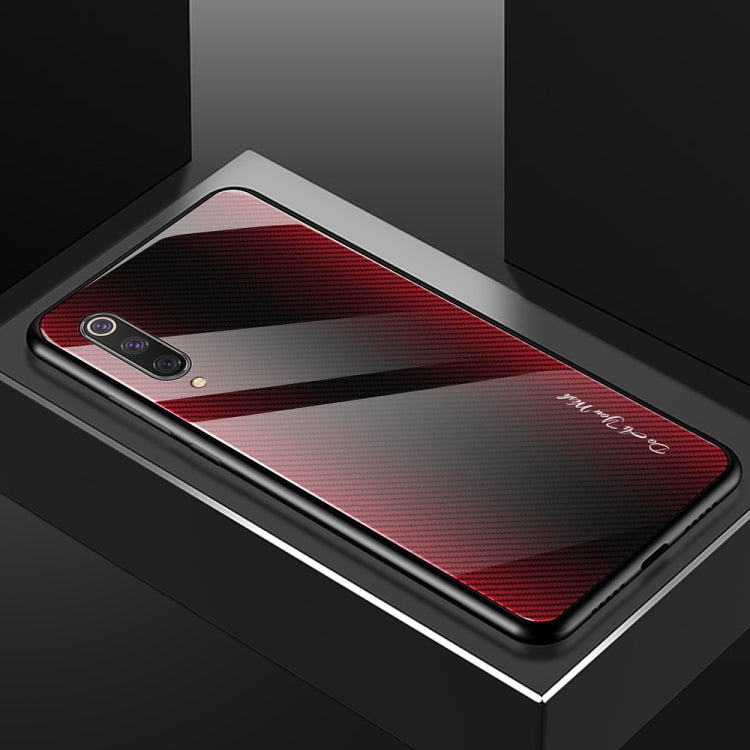 Texture Gradient Glass Protective Case, For Xiaomi 9 SE, For Xiaomi CC9 / A3 Lite