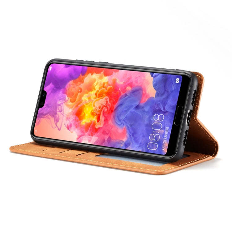 For Huawei P20 Pro Forwenw Dream Series Oil Edge Strong Magnetism Horizontal Flip Leather Case with Holder & Card Slots & Wallet & Photo Frame(Brown)