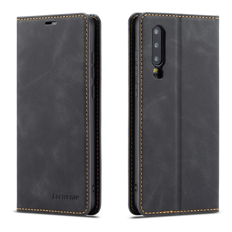 Forwenw Dream Series Oil Edge Strong Magnetism Horizontal Flip Leather Case with Holder & Card Slots & Wallet & Photo Frame, For Huawei P30, For Huawei P30 Lite, For Huawei P30 Pro, For Galaxy A10 / M10, For Galaxy A20, For Galaxy A30