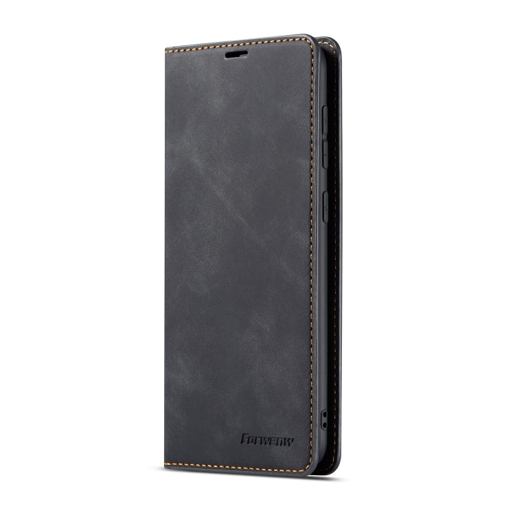For Galaxy A20 Forwenw Dream Series Oil Edge Strong Magnetism Horizontal Flip Leather Case with Holder & Card Slots & Wallet & Photo Frame(Black)