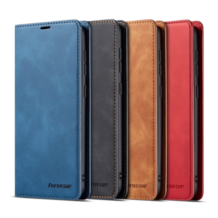 For Galaxy A20 Forwenw Dream Series Oil Edge Strong Magnetism Horizontal Flip Leather Case with Holder & Card Slots & Wallet & Photo Frame(Brown)