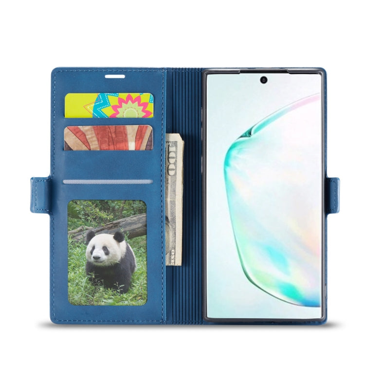 For Galaxy Note10 Forwenw Dream Series Oil Edge Strong Magnetism Horizontal Flip Leather Case with Holder & Card Slots & Wallet & Photo Frame(Blue)