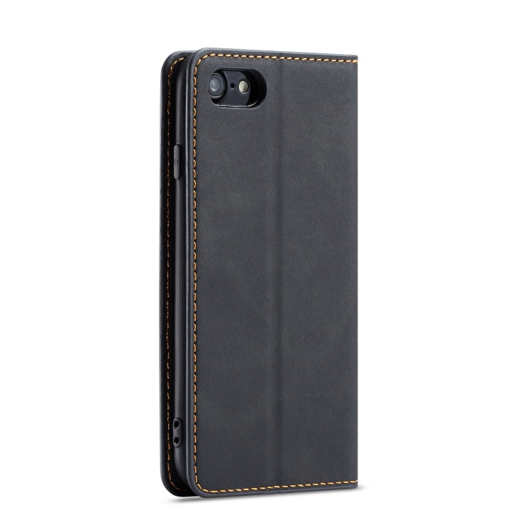 For iPhone SE 2022 / SE 2020 / 8 / 7 Forwenw Dream Series Oil Edge Strong Magnetism Horizontal Flip Leather Case with Holder & Card Slots & Wallet & Photo Frame(Black)