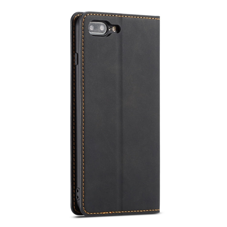 For iPhone 8 Plus / 7 Plus Forwenw Dream Series Oil Edge Strong Magnetism Horizontal Flip Leather Case with Holder & Card Slots & Wallet & Photo Frame(Black)