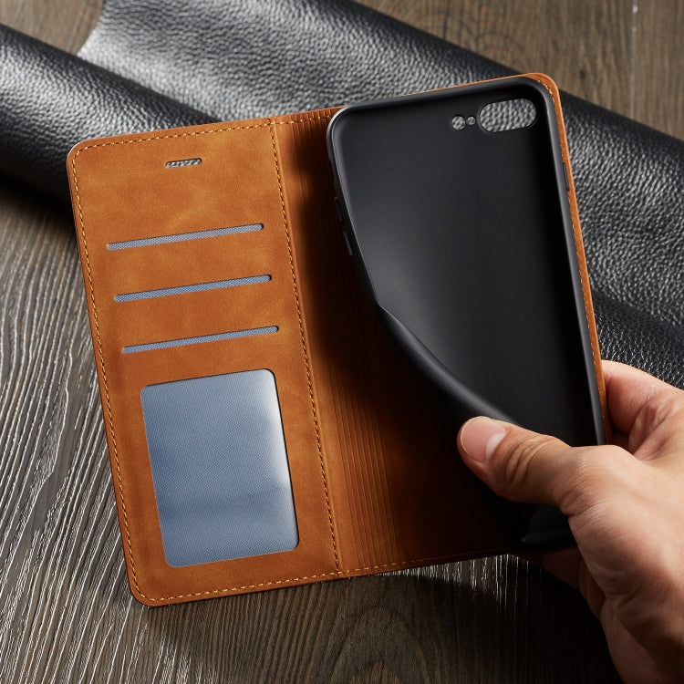 For iPhone 8 Plus / 7 Plus Forwenw Dream Series Oil Edge Strong Magnetism Horizontal Flip Leather Case with Holder & Card Slots & Wallet & Photo Frame(Black)