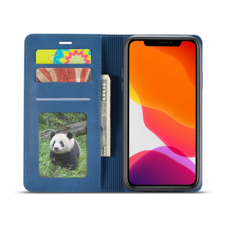 For iPhone 11 Forwenw Dream Series Oil Edge Strong Magnetism Horizontal Flip Leather Case with Holder & Card Slots & Wallet & Photo Frame(Blue)