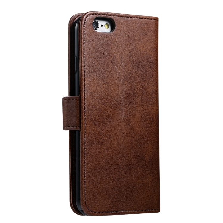 For iPhone 6 Plus GUSSIM Magnetic Horizontal Flip Leather Case with Holder & Card Slots & & Wallet(Brown)