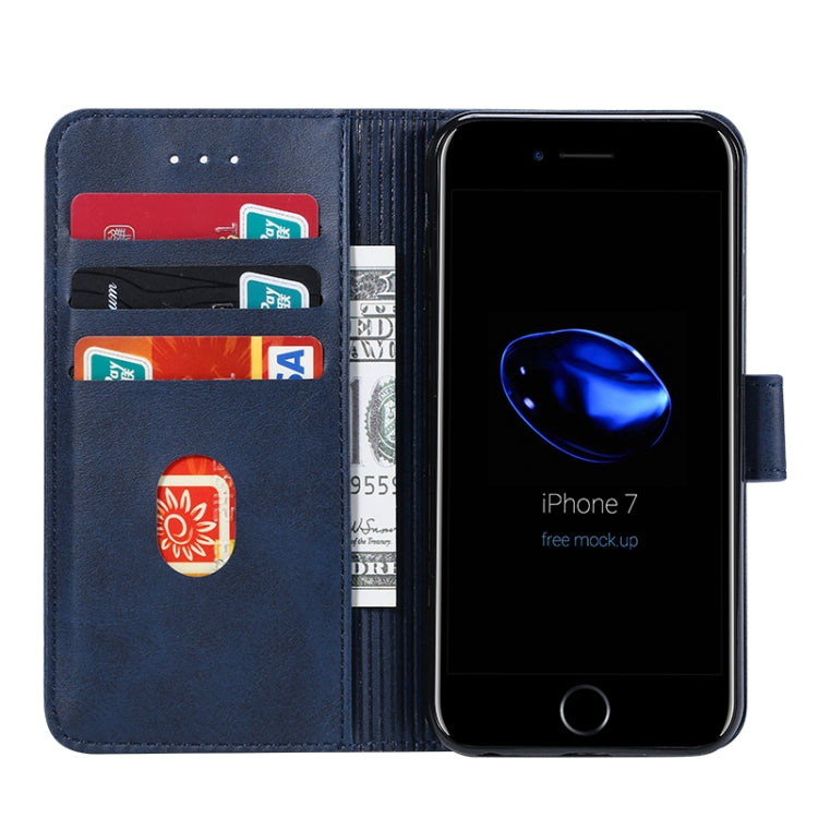 For iPhone 8  / 7 GUSSIM Magnetic Horizontal Flip Leather Case with Holder & Card Slots & & Wallet(Blue)