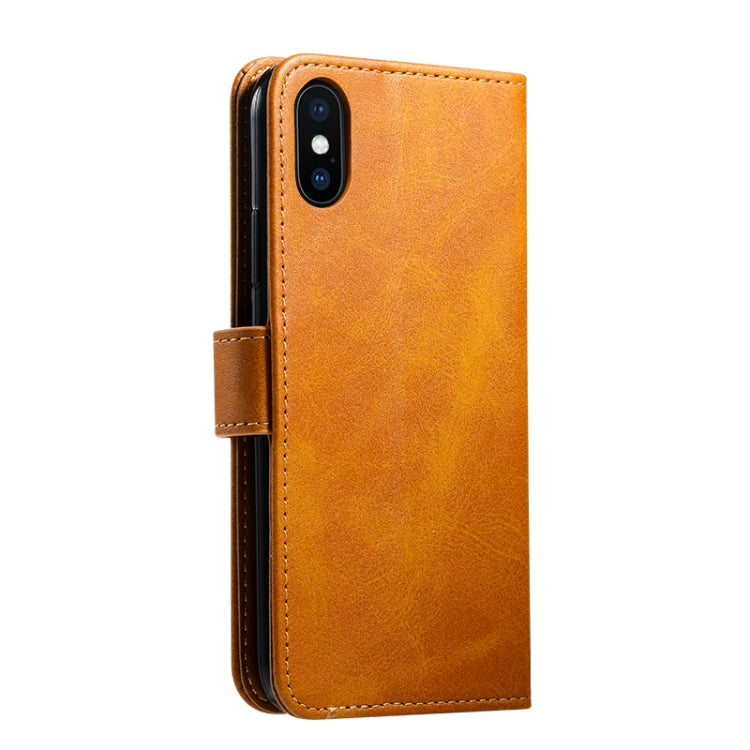 For iPhone XS Max GUSSIM Magnetic Horizontal Flip Leather Case with Holder & Card Slots & & Wallet(Yellow)