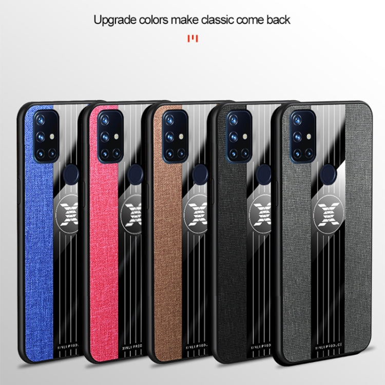 For OnePlus Nord N10 5G XINLI Stitching Cloth Texture Shockproof TPU Phone Case(Grey)