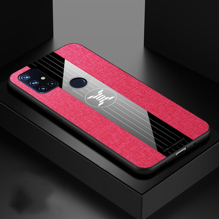 For OnePlus Nord N10 5G XINLI Stitching Cloth Texture Shockproof TPU Phone Case(Red)