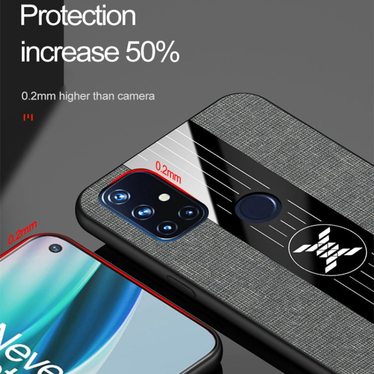 For OnePlus Nord N10 5G XINLI Stitching Cloth Texture Shockproof TPU Phone Case(Red)