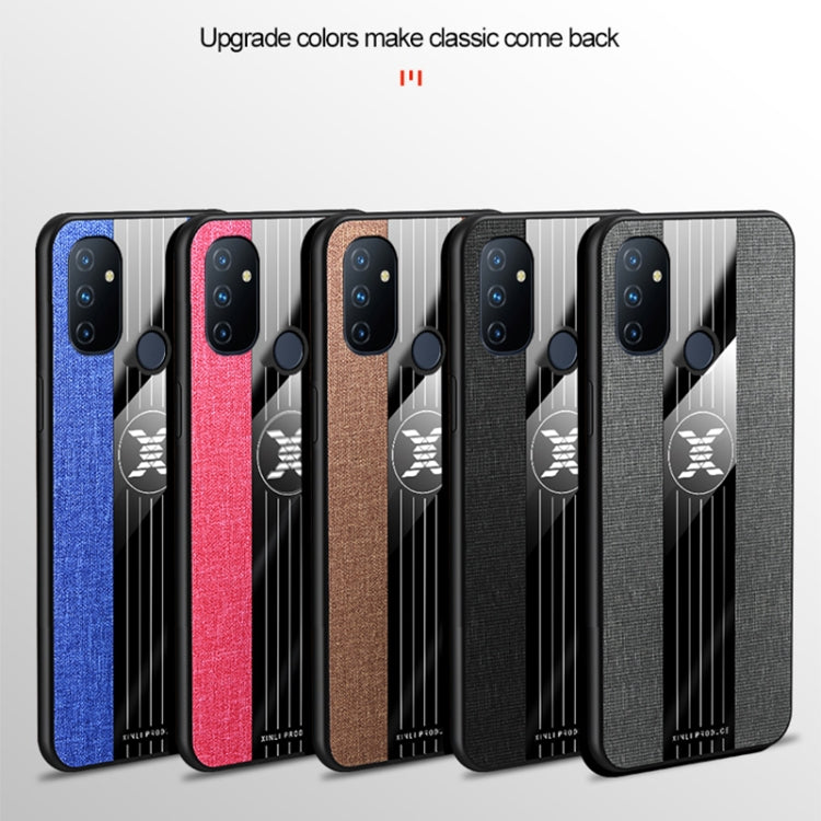 For OnePlus Nord N100 XINLI Stitching Cloth Texture Shockproof TPU Phone Case(Black)