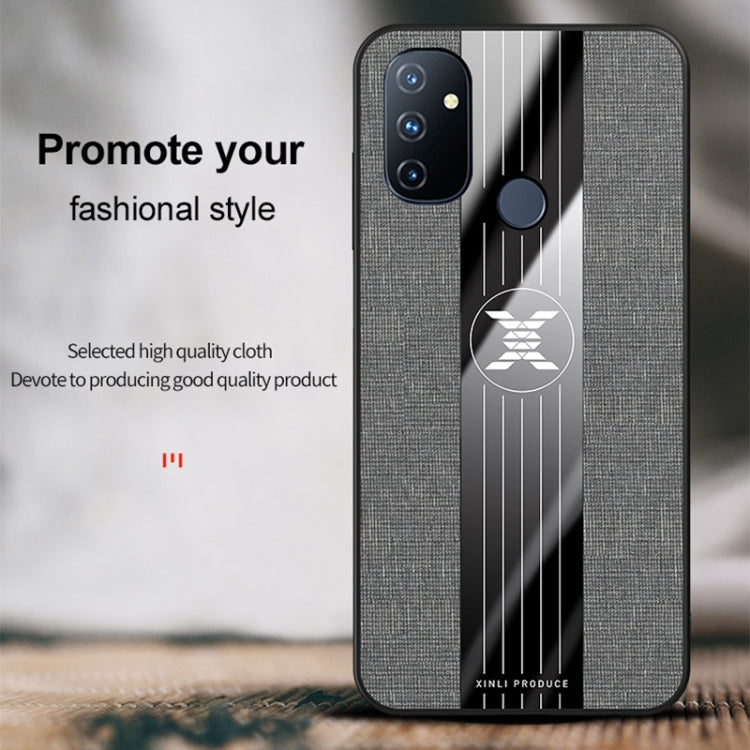For OnePlus Nord N100 XINLI Stitching Cloth Texture Shockproof TPU Phone Case(Black)