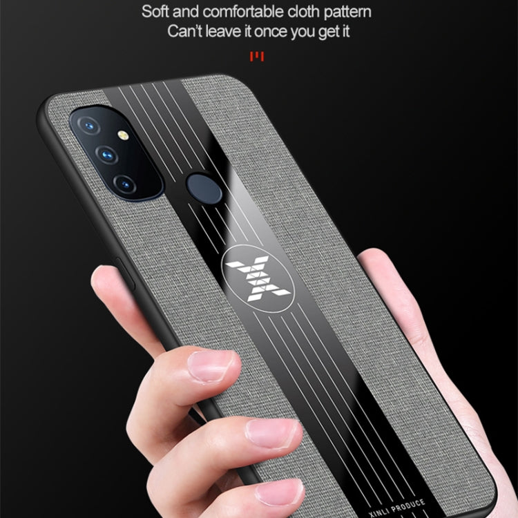 For OnePlus Nord N100 XINLI Stitching Cloth Texture Shockproof TPU Phone Case(Black)