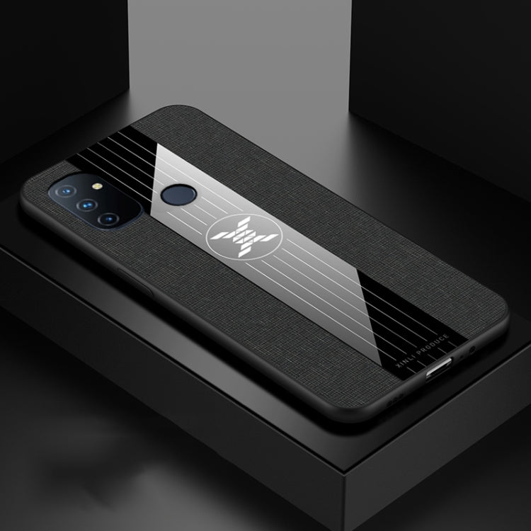 For OnePlus Nord N100 XINLI Stitching Cloth Texture Shockproof TPU Phone Case(Black)