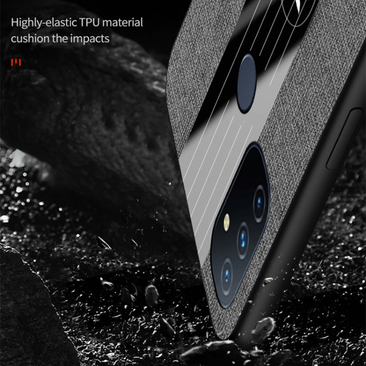 For OnePlus Nord N100 XINLI Stitching Cloth Texture Shockproof TPU Phone Case(Black)
