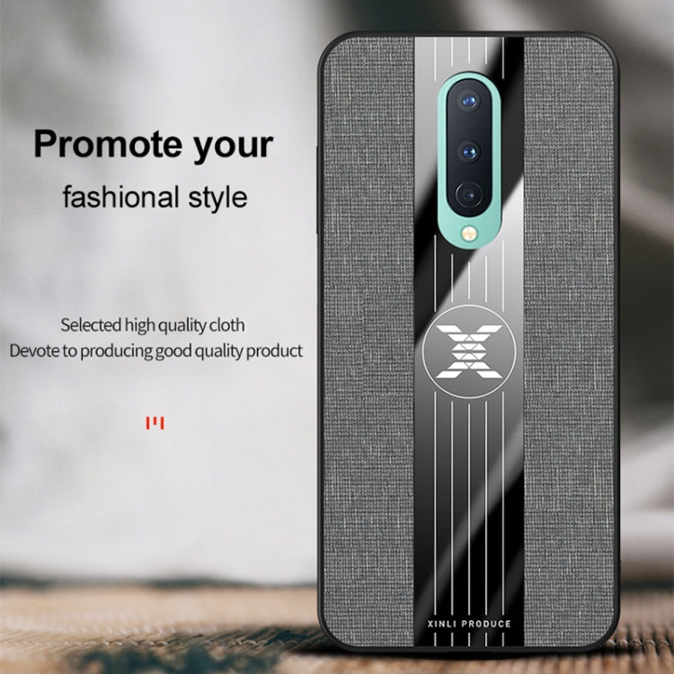 For OnePlus 8 XINLI Stitching Cloth Texture Shockproof TPU Phone Case(Brown)