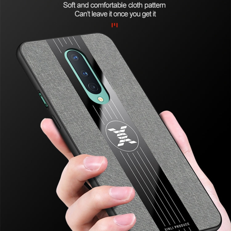 For OnePlus 8 XINLI Stitching Cloth Texture Shockproof TPU Phone Case(Brown)