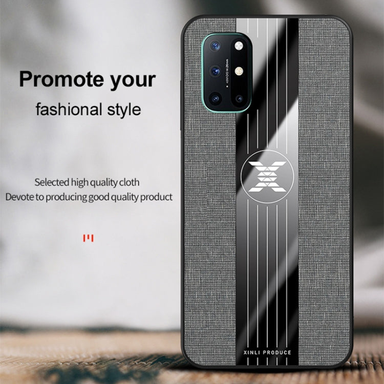 For OnePlus 8T XINLI Stitching Cloth Texture Shockproof TPU Phone Case(Brown)