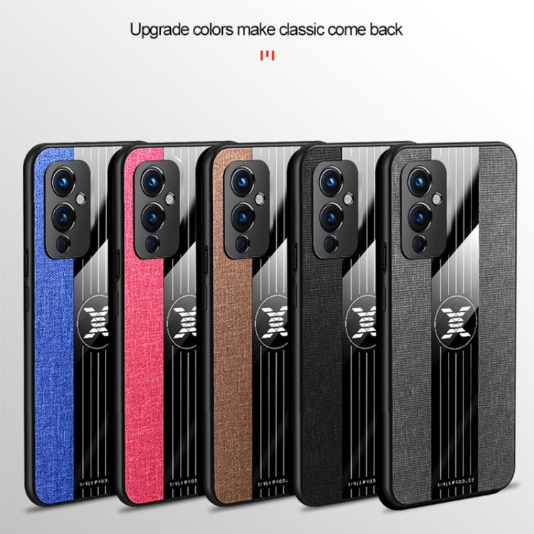 For OnePlus 9 XINLI Stitching Cloth Texture Shockproof TPU Phone Case(Red)