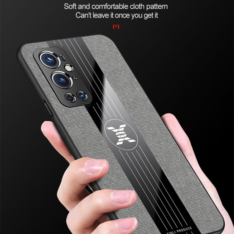For OnePlus 9 Pro XINLI Stitching Cloth Texture Shockproof TPU Phone Case(Grey)