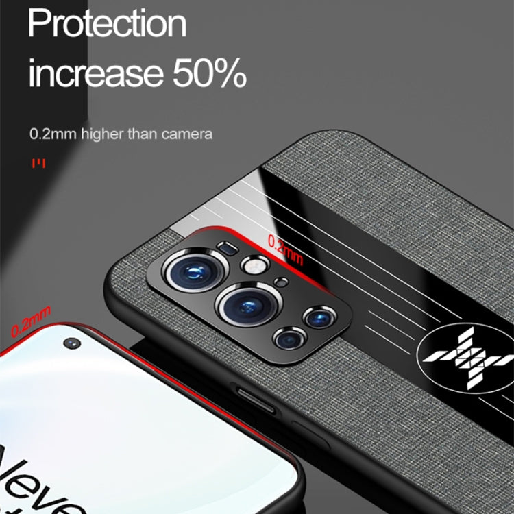 For OnePlus 9 Pro XINLI Stitching Cloth Texture Shockproof TPU Phone Case(Grey)