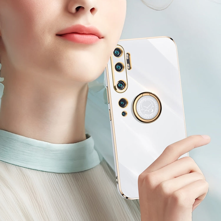 For Xiaomi Mi CC9 Pro XINLI 6D Plating Phone Case with Ring Holder(White)