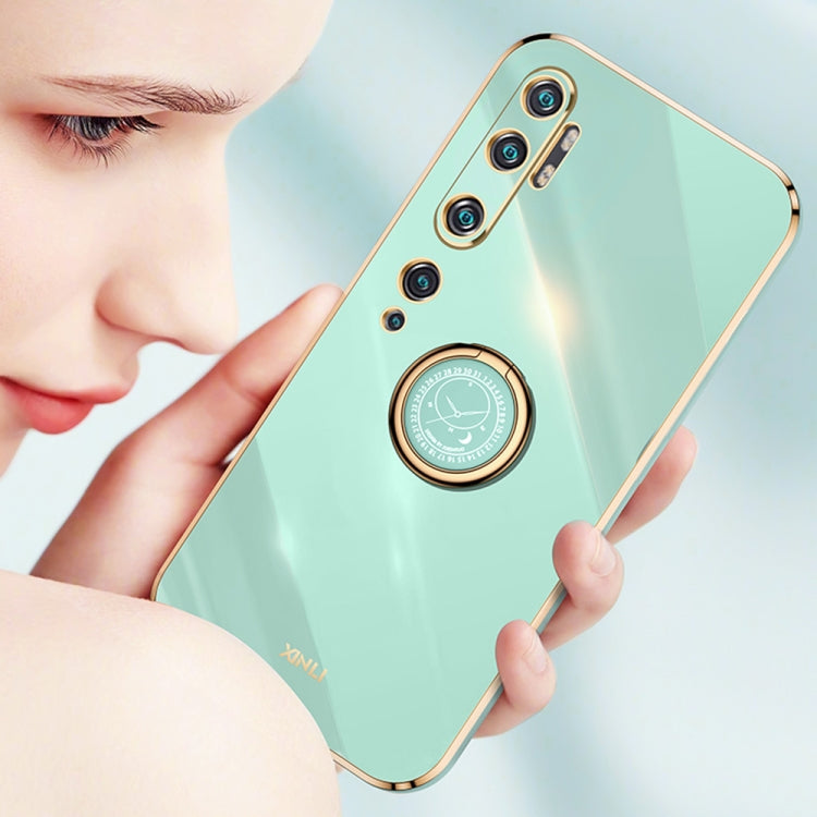 For Xiaomi Mi CC9 Pro XINLI 6D Plating Phone Case with Ring Holder(Pink)