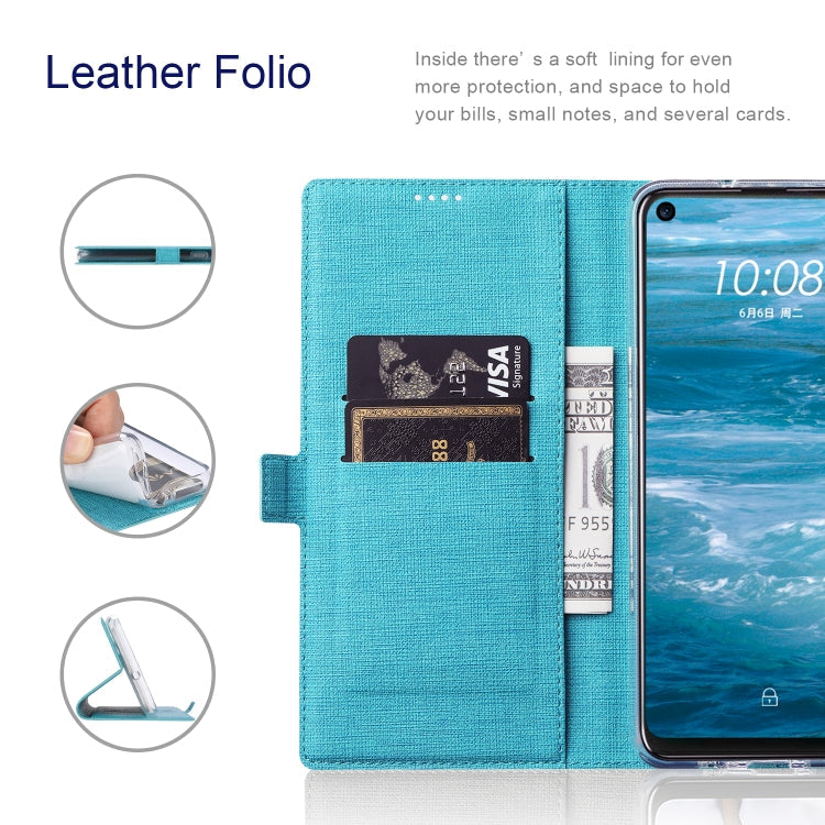 For Samsung Galaxy S21 FE 5G ViLi K Series Magnetic Buckle Horizontal Flip Leather Phone Case(Blue)