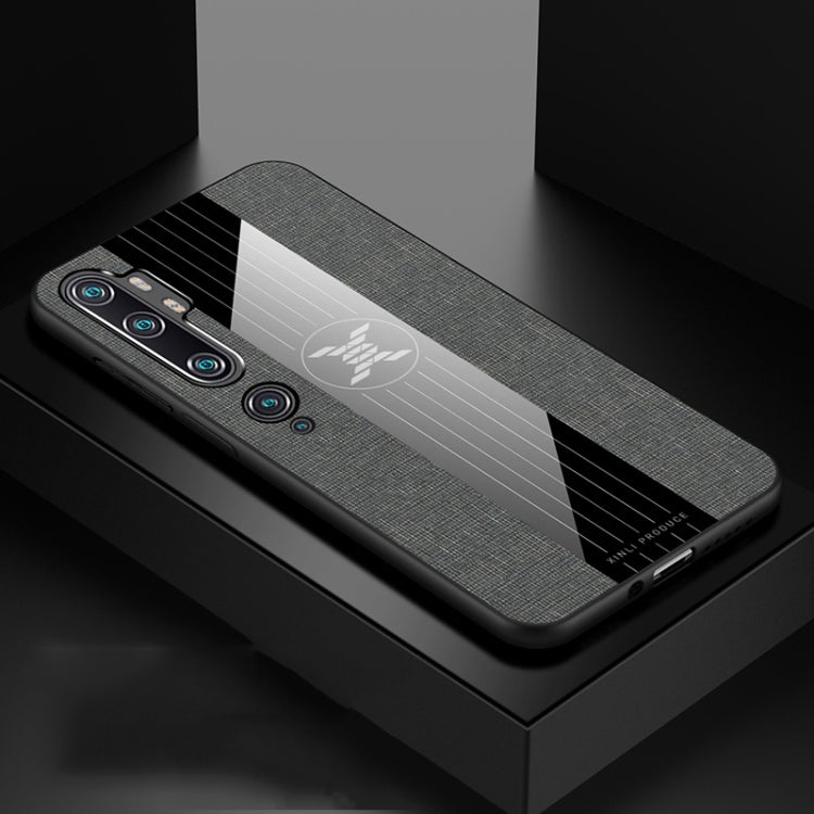 For Xiaomi Mi CC9 Pro XINLI Stitching Cloth Texture TPU Phone Case(Grey)