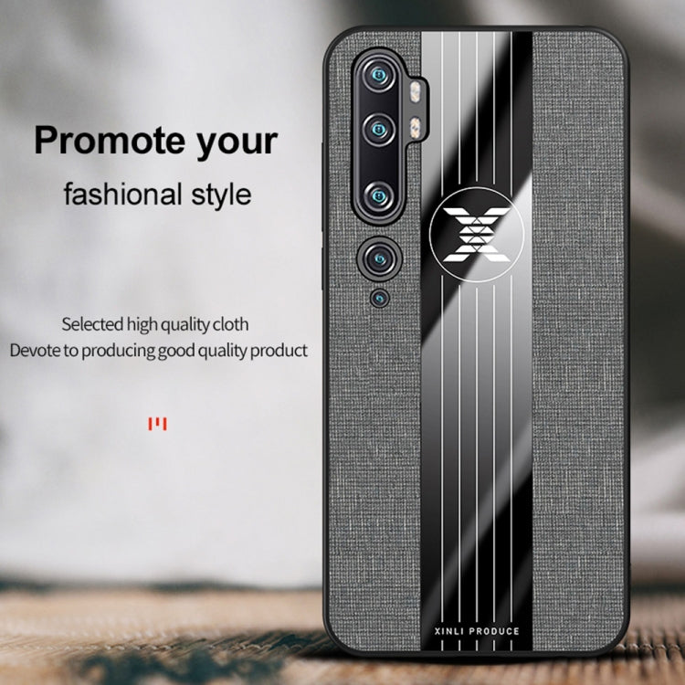 For Xiaomi Mi CC9 Pro XINLI Stitching Cloth Texture TPU Phone Case(Grey)