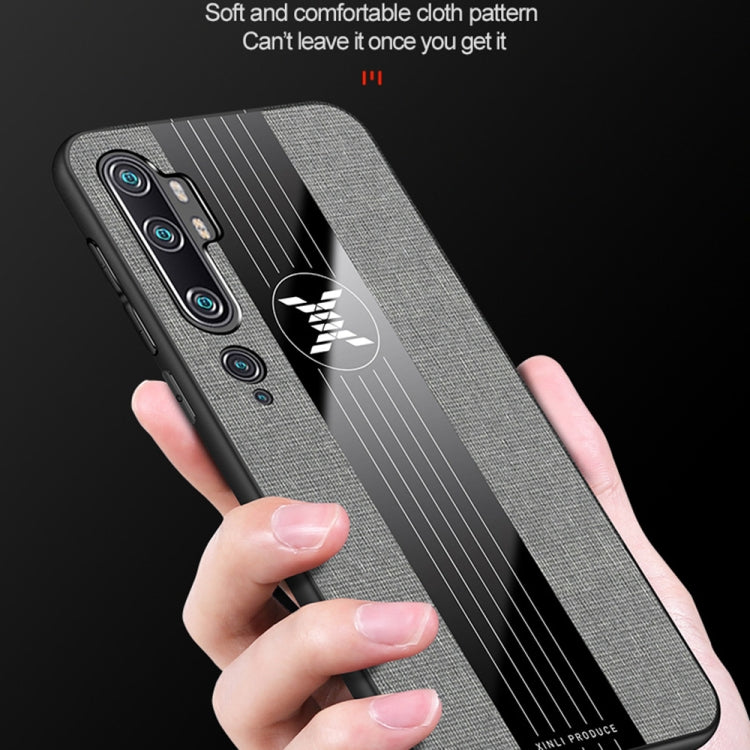 For Xiaomi Mi CC9 Pro XINLI Stitching Cloth Texture TPU Phone Case(Grey)