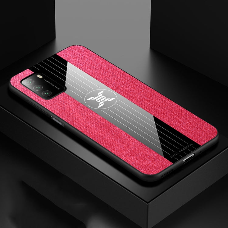 For Xiaomi Poco M3 XINLI Stitching Cloth Texture TPU Phone Case(Red)