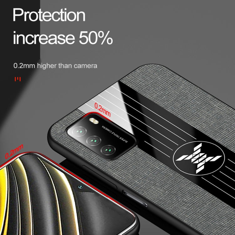 For Xiaomi Poco M3 XINLI Stitching Cloth Texture TPU Phone Case(Red)